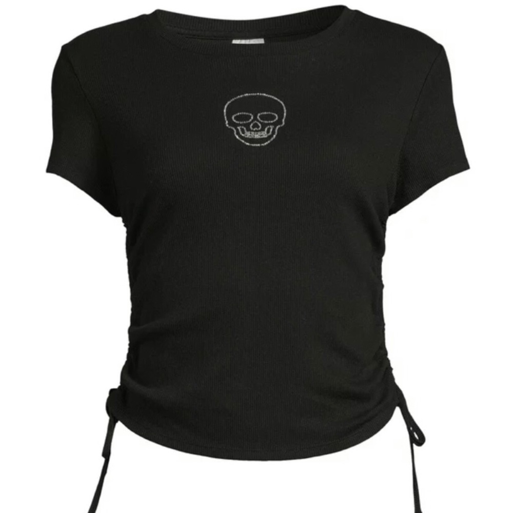 No boundaries rhinestone skull ruched t-shirt sz xxxl